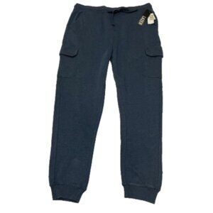 Lazer Men's Fleece Cargo Sweatpants Joggers Dark Blue Size L